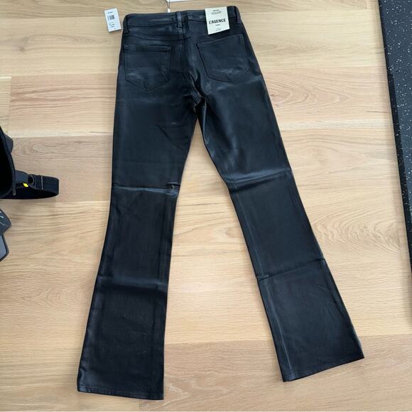 L'AGENCE  Oriana High-Rise Straight-Leg Coated Jeans - Picture 9 of 12